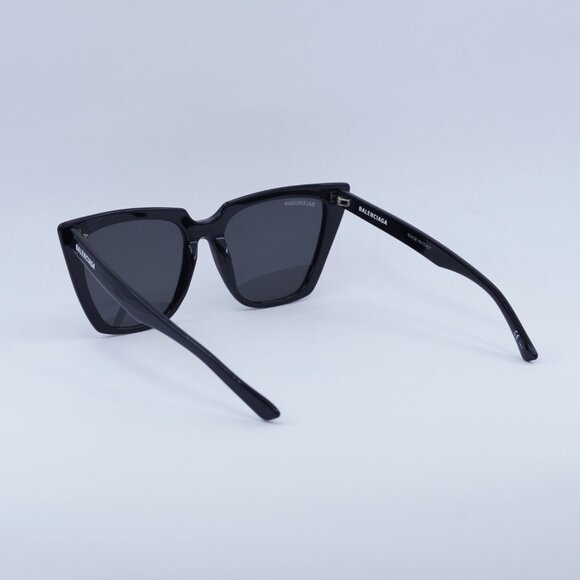 New Balenciaga BB0046S 001 Sunglasses - Black Frame, Grey Lenses main image 12
